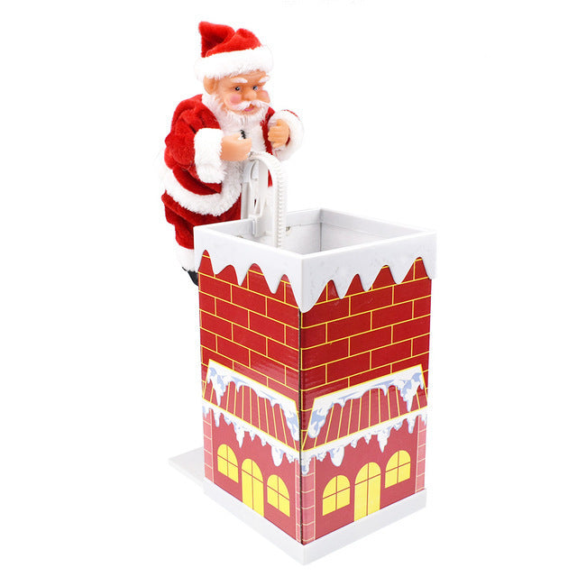 Electric Climbing Santa Claus Christmas Ornament Figurine