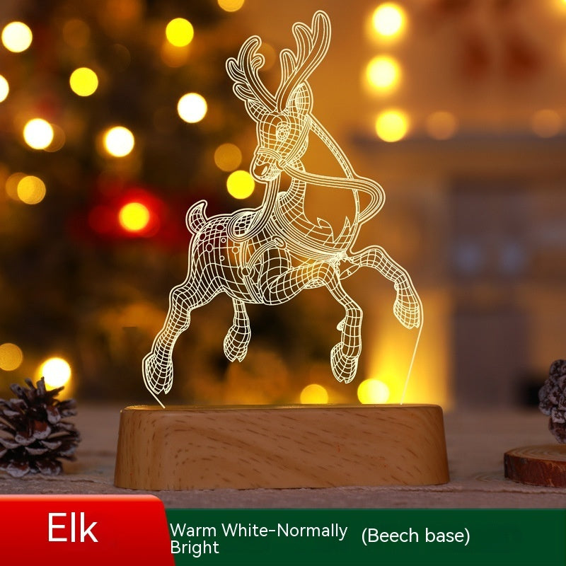 3D Acrylic LED Christmas Night Light Ornament Gift