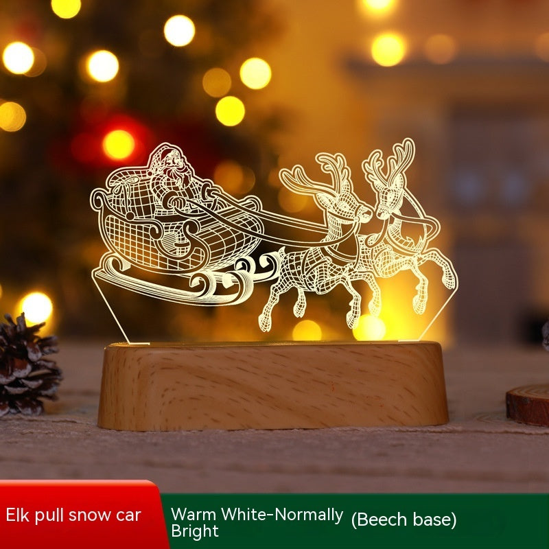 3D Acrylic LED Christmas Night Light Ornament Gift