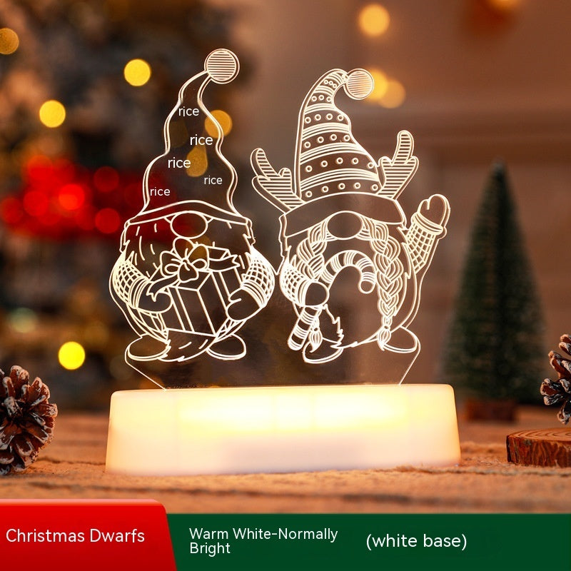 3D Acrylic LED Christmas Night Light Ornament Gift