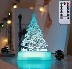 3D Acrylic LED Christmas Night Light Ornament Gift